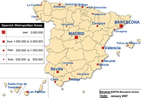 spain map major cities|List of metropolitan areas in Spain .